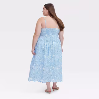 Roller Rabbit x Target Floral Vines Drop Waist Midi A-Line Dress