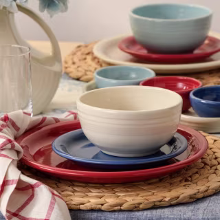 Fiesta Mixed Americana Bistro Coupe Dinnerware Set for 4 (12 Piece)