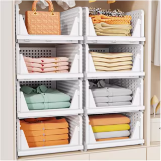 Snslxh Stackable Multifunctional & Foldable Closet Organizer