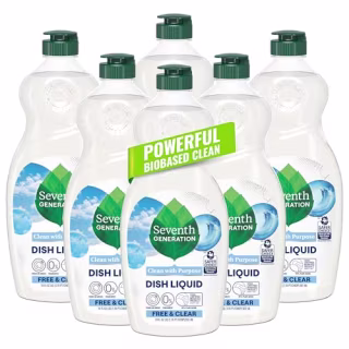 Seventh Generation Dish Liquid Soap Free & Clear (Pack of 6) 