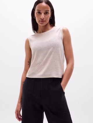 Athleta Getaway Linen Blend Muscle Tank