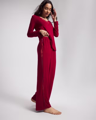 Soma Lace Relaxed Wide Leg Pajama Pant