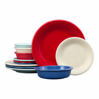 Fiesta Mixed Americana Classic Rim Dinnerware Set for 4 (12 Piece)
