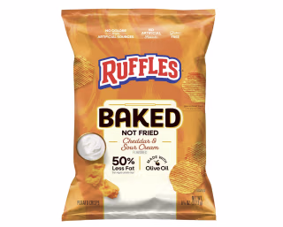 Ruffles Baked Oven Baked Ruffles Cheddar Sour Cream, 6.25 Ounce