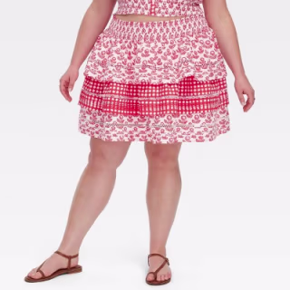 Roller Rabbit x Target Floral Geo Tiered Mini Skirt