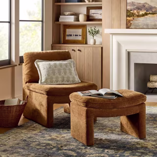 Threshold designed with Studio McGee Lumbar Woven Shell Block Fringe Edge Pillow