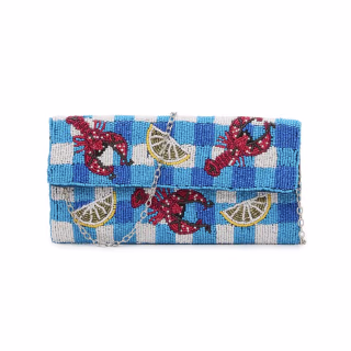 Kelly & Katie Lobsters & Lemons Beaded Clutch