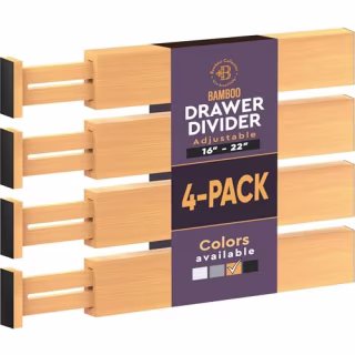 Bambüsi Bamboo Drawer Dividers (Set of 4)