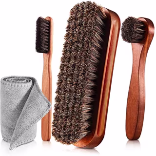 ZJoey Horsehair Shine Shoes Brush Kit