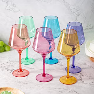 The Wine Savant Unbreakable Stemmed Wine Glasses (Set of 6)