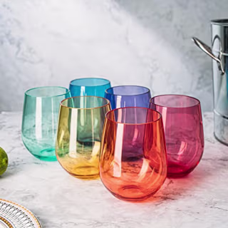 The Wine Savant Unbreakable Stemless Wine Glasses (Set of 6)