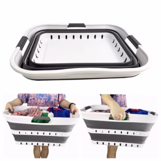 Sammart Collapsible Plastic Laundry Basket