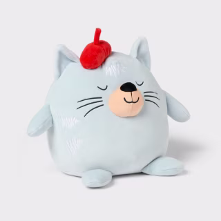 Cat Kids' Mini Weighted Plush Throw Pillow Blue - Pillowfort™