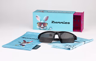 Zenni Black with Silver Mirror Wrap-Around Shield Sunglasses