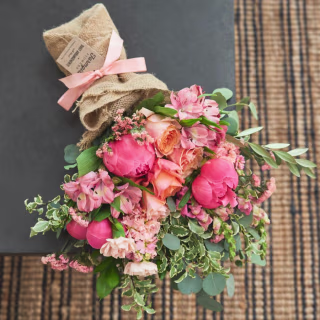 Farmgirl Flowers Fun Size Burlap Wrapped Bouquet