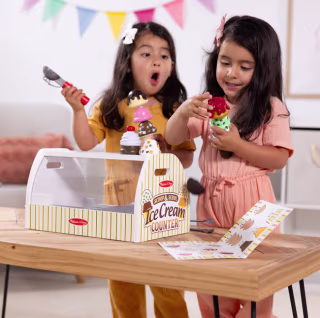 Melissa & Doug Wooden Scoop and Serve Ice Cream Counter