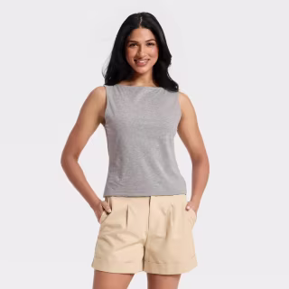 A New Day Sculpt Boat Neck Tank Top