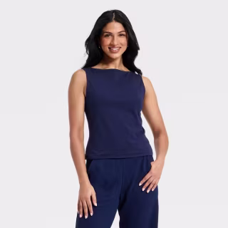 A New Day Sculpt Boat Neck Tank Top