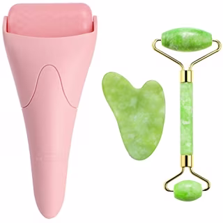 AECW 3-in-1 Natural Jade Roller and Gua Sha Set