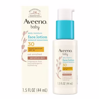Aveeno Baby Daily Moisture Face Lotion Mineral Sunscreen SPF 30