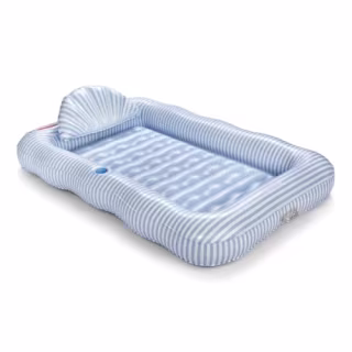 Funboy Blue Stripe XL Inflatable Tanning Pool Lounger
