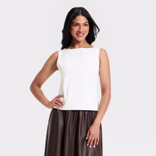 A New Day Sculpt Boat Neck Tank Top