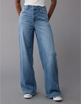 AE Dreamy Drape Super High-Waisted Baggy Wide-Leg Jean