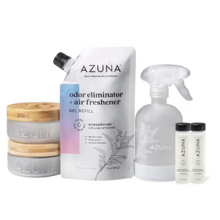 Azuna Luxe Glass Odor Eliminator 2 Room Kit & Cleaning Spray