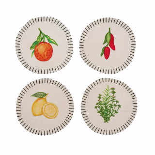 Still Life Embroidered Linen Coasters