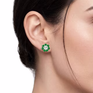 Anna Zuckerman Daisy Studs by AZ Essentials in Emerald