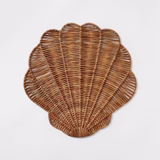 Threshold designed with Studio McGee Woven Rattan Shell Charger