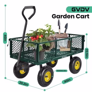 GVDV Heavy-Duty Steel Garden Cart