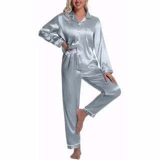 Dakimoe Silky Satin Pajamas Set