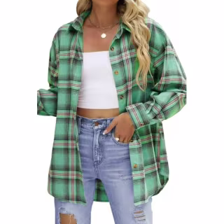 Fantaslook Plaid Flannel Button Down Shirt
