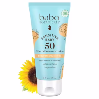 Babo Botanicals Sensitive Baby Mineral Sunscreen Lotion SPF50