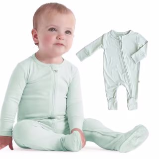 Caden Lane Zippered Baby Footie Pajamas with Double Zipper