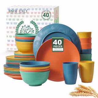 Homienly Premium Wheat Straw Dinnerware (8 Settings)