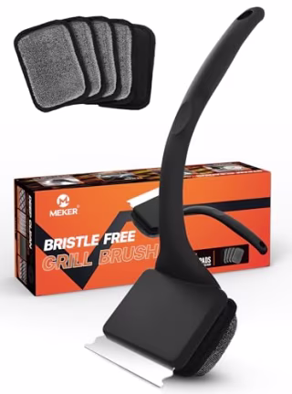 Meker Bristle-Free Grill Cleaner Brush