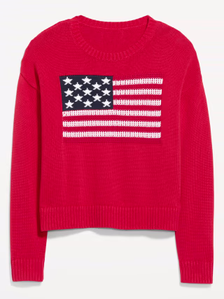 Old Navy Seaside Cotton Long-Sleeve Flag Sweater