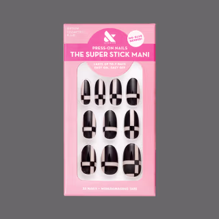 Olive & June Geometric Plaid Tab Press-Ons