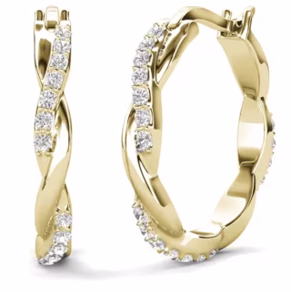 Cate & Chloe Lauren White Gold-Plated Hoop Earrings