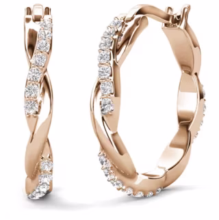 Cate & Chloe Lauren White Gold-Plated Hoop Earrings