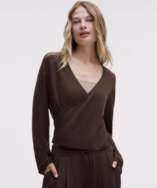 Lululemon BeCalm Wrap-Front Long-Sleeve Shirt