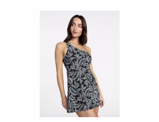 Time and Tru One Shoulder Swim Dress