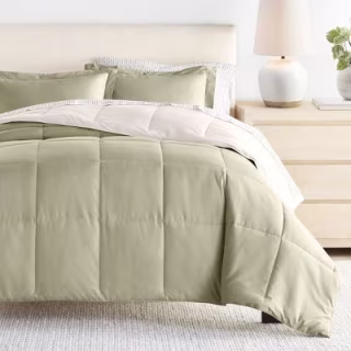 Becky Cameron Reversible Solid Comforter and Patterned Sheet Set