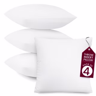 Lux Decor Collection Set Of 4 White Throw Pillows