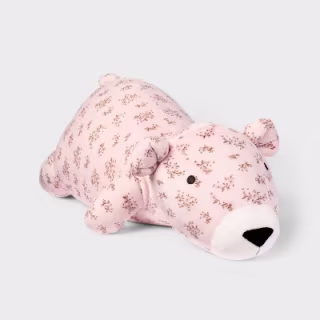 The Hollister Collection at Target Pink Floral Bear Weighted Plush Throw Pillow