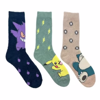 Pokémon Micro Popo Fuzzy Crew Socks (3 Pack)