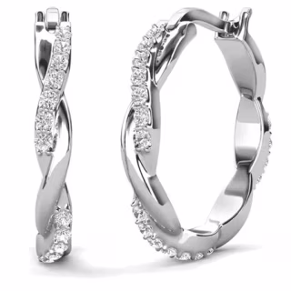 Cate & Chloe Lauren White Gold-Plated Hoop Earrings