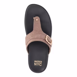 Madden NYC Women's Faux Suede Thong Footbed Sandals